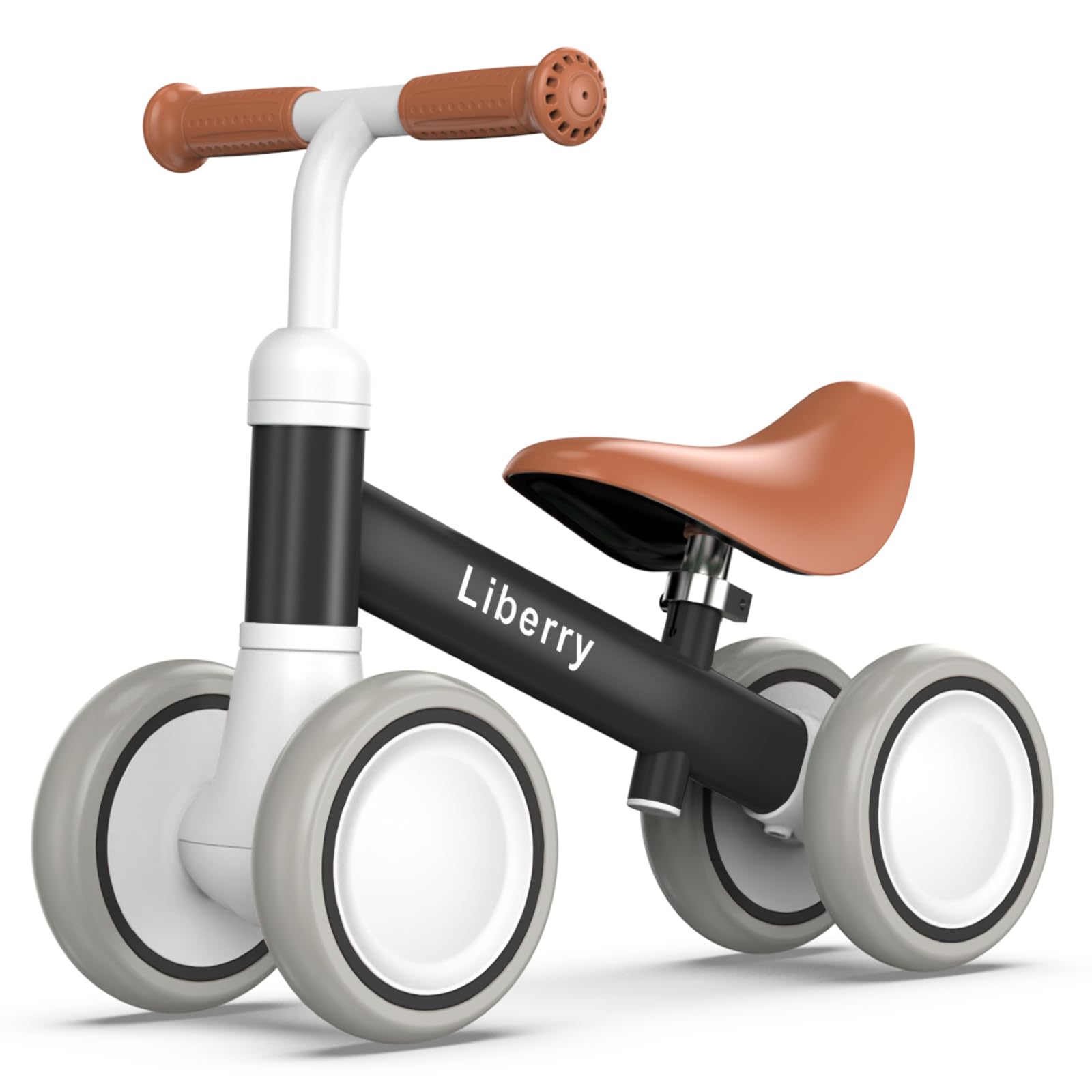 Photo 1 of Liberry Baby Balance Bike for 1 Year Old Boys, 4 Wheels Toddler Balance Bike with Adjustable Seat, 12-24 Months Infant's First Birthday Gift (Black)