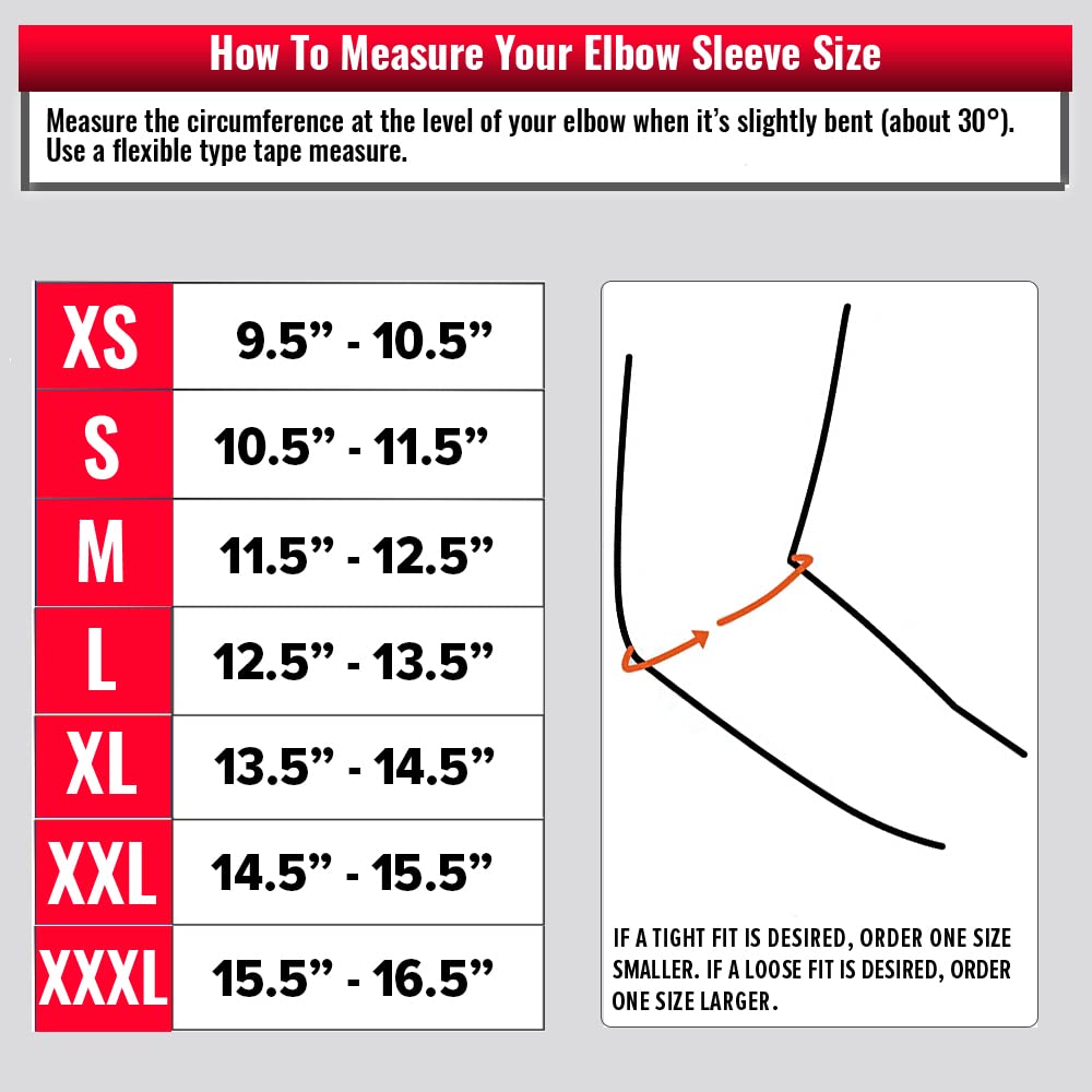 Elbow Sleeves 5mm (1 Pair) - High Performance Elbow Sleeve Support for Weightlifting, Weight Training & Powerlifting - Best Compression Straps - for Men and Women (Large, Black/Black)
