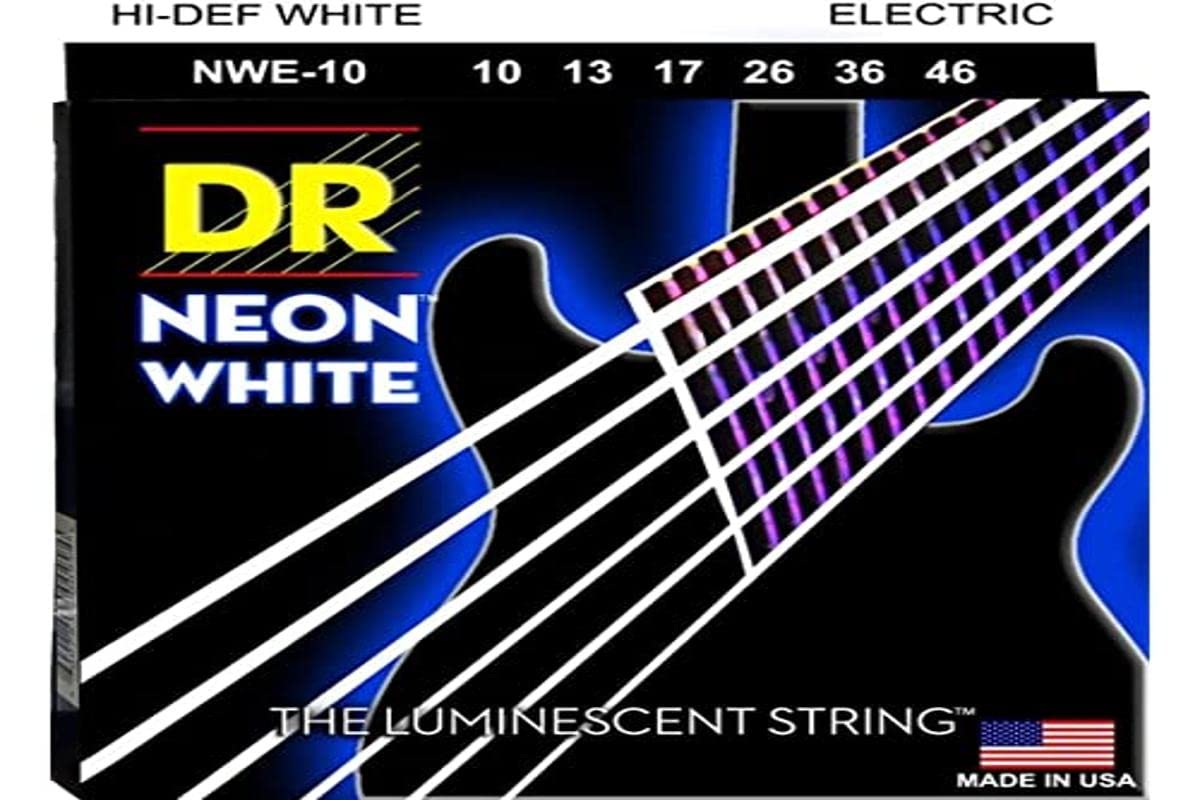 DR Strings NWE-10 Hi-Def Neon White Electric Medium