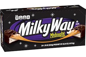 MILKY WAY Dark Chocolate Candy Bars, Midnight Dark, Full Size, 1.76 oz (Pack of 24) Chocolate Bars Bulk
