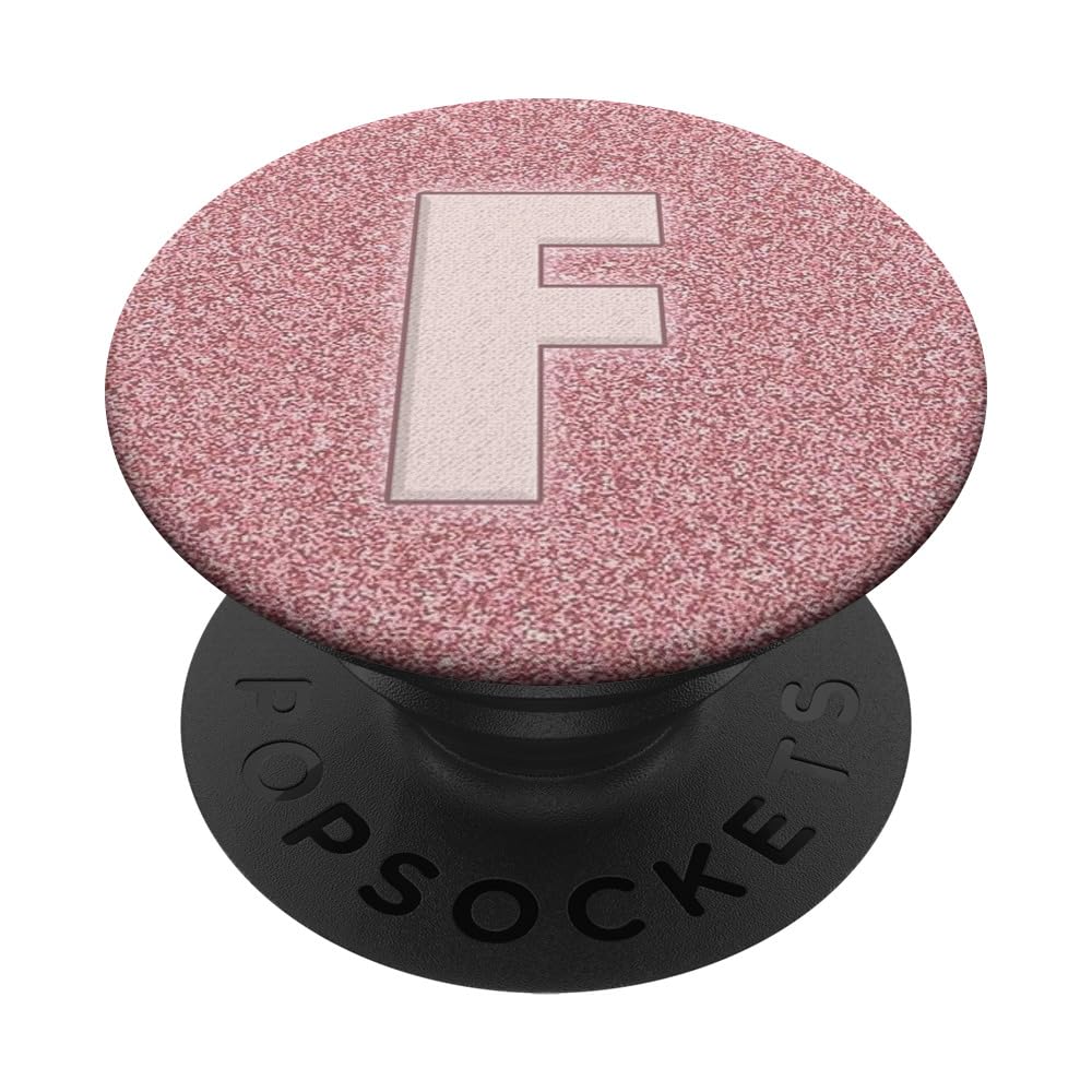 Monogram Initial Letter F Pop Socket Rose Pink Letter F PopSockets Swappable PopGrip