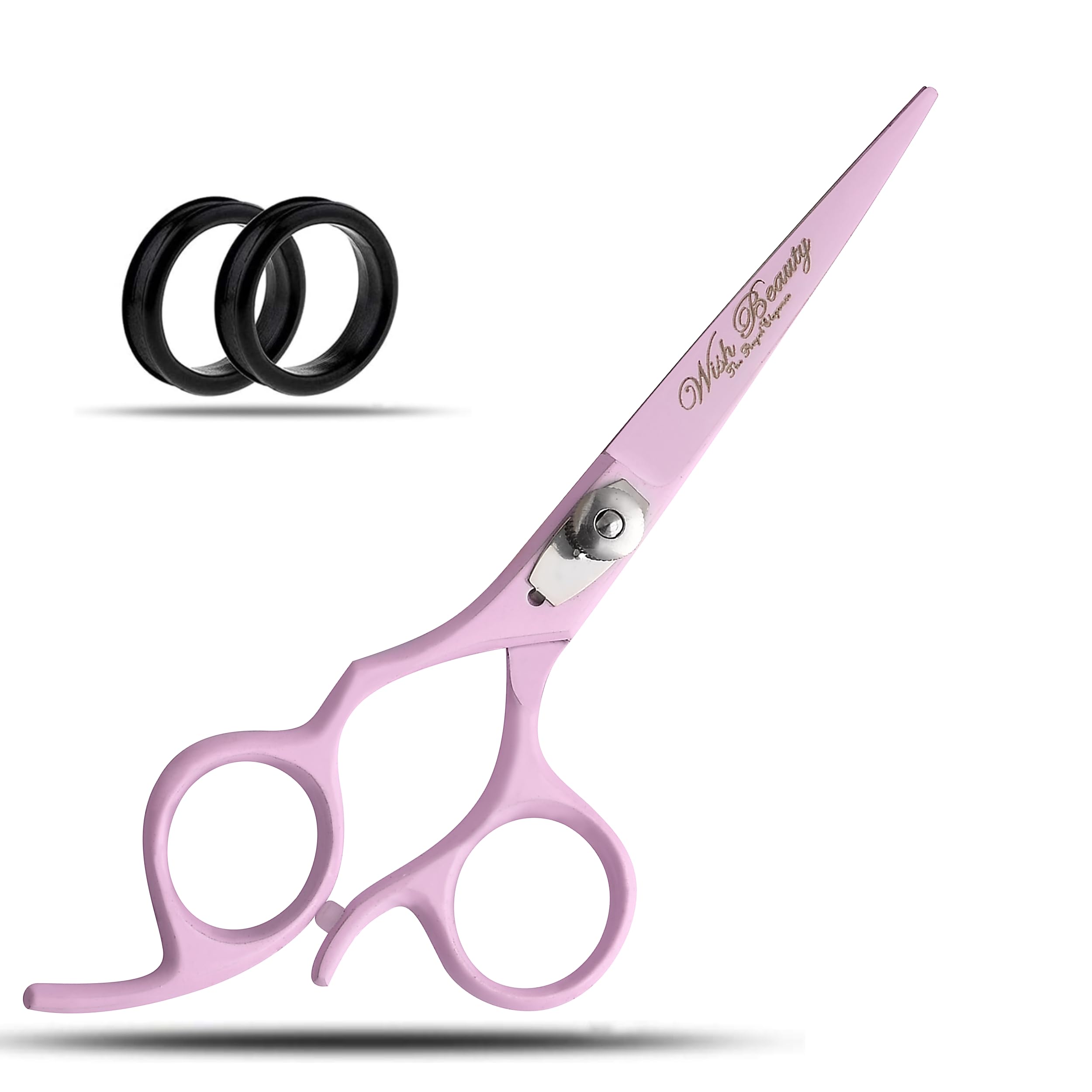 Wishbeauty Professional Left Handed Hairdressing Scissors, 6.5” Pink, Stainless Steel