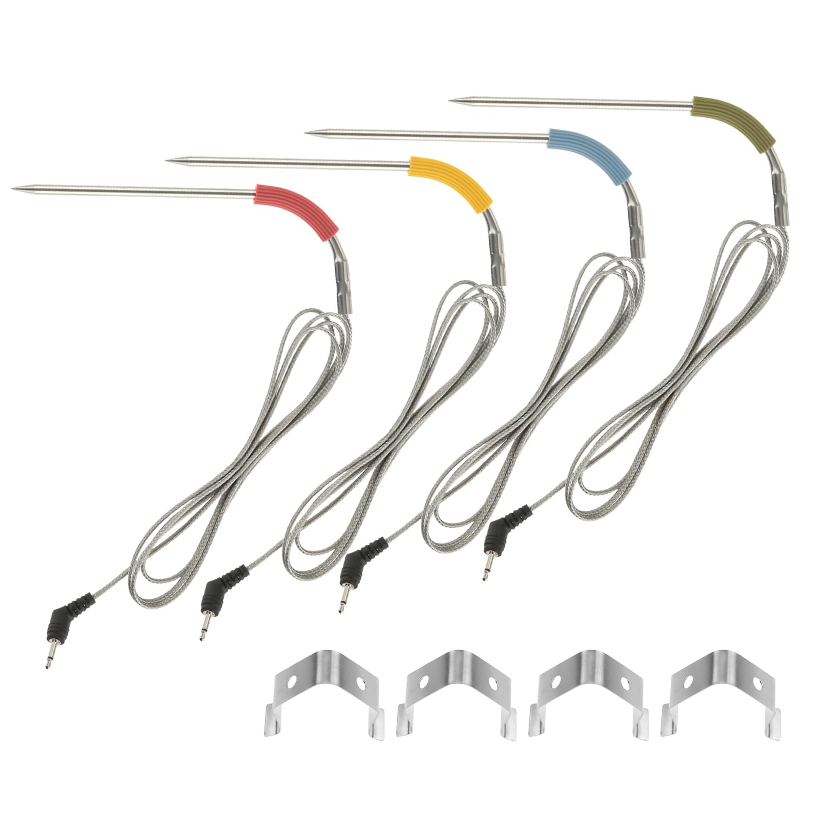 Bowarepro Set of 4 iGrill Probes Compatible with Weber iGrill 2, Mini, 3 Thermometer - Meat Probe Sensor -30°C to 300°C (Green)