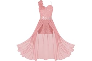 JEEYJOO Kids Girls Chiffon Sleeveless Sequined Birthday Prom Party Jumpsuit Pageant Dancing Romper Gowns