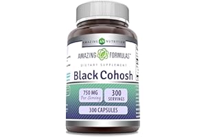 AMAZING NUTRITION Amazing Formulas Black Cohosh Supplement | 750 Mg per Serving | 300 Capsules | Non-GMO | Gluten-Free | Made in USA