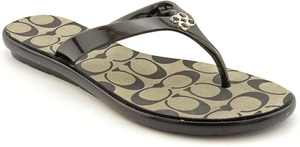 black coach flip flops size 8