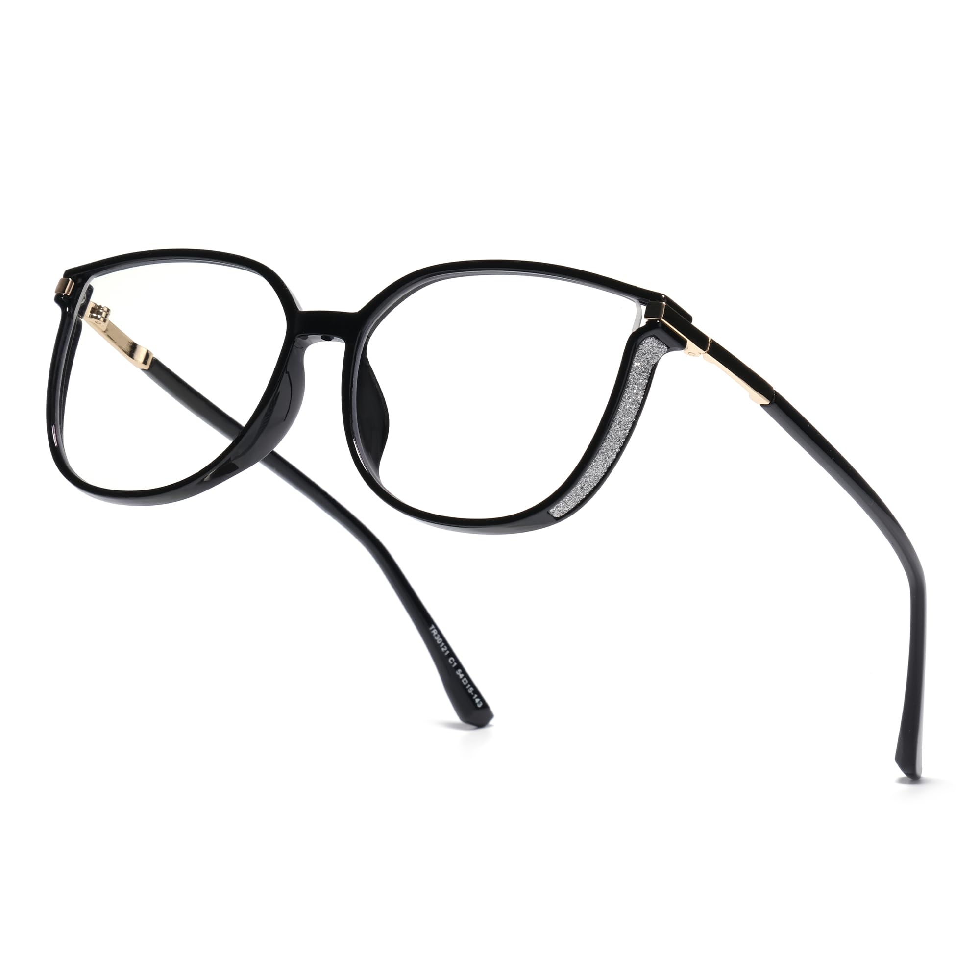 Photo 1 of ZanyLen Vintage Cat-eye Blue Light Glasses for Women, Lightweight TR90 Computer/Phones/Gaming Eyeglasses, Filter Blue Ray/Anti-Glare/UV400 Protection/Protect Eyes, style Shiny Black Eyeglasses