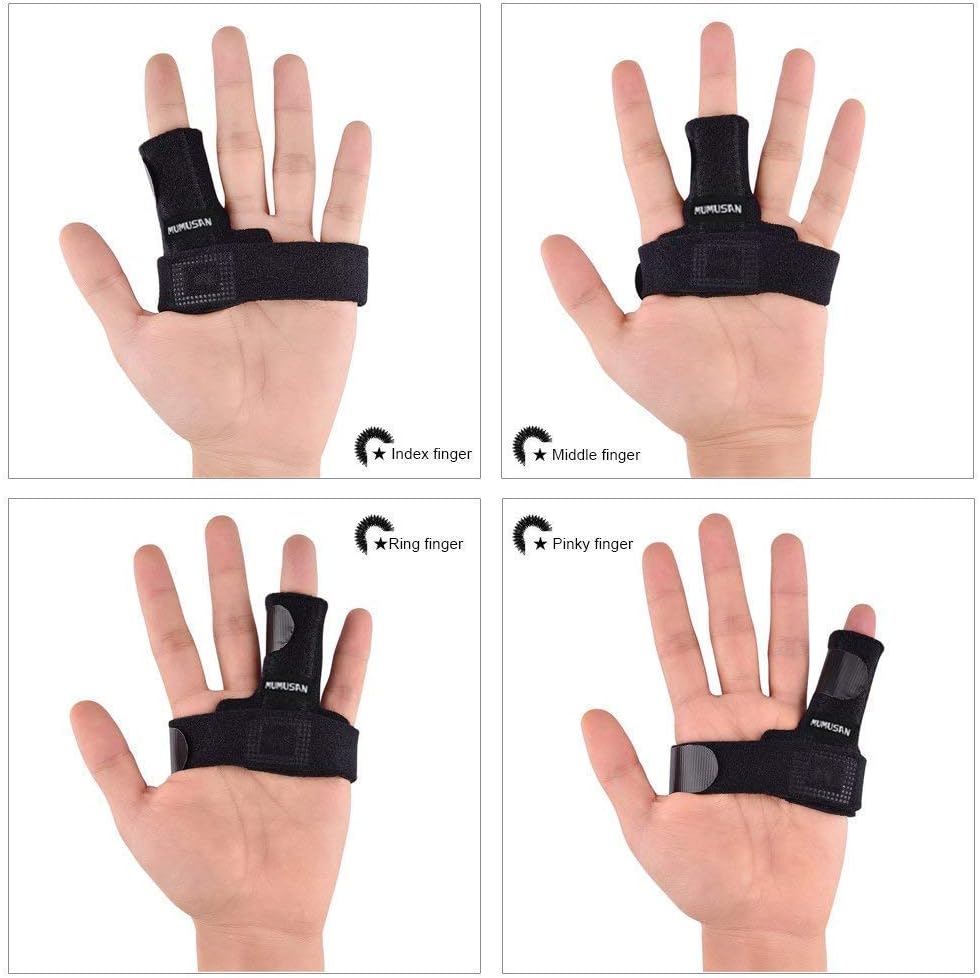 MUMUSAN Finger Extension Splint for Trigger Finger, Acupressure Massage Rings, Pain Relief from Stenosing Tenosynovitis, Finger splints Braces for Arthritis, Wounds, Malleable Metallic Hand Splint fi: Health & Personal Care