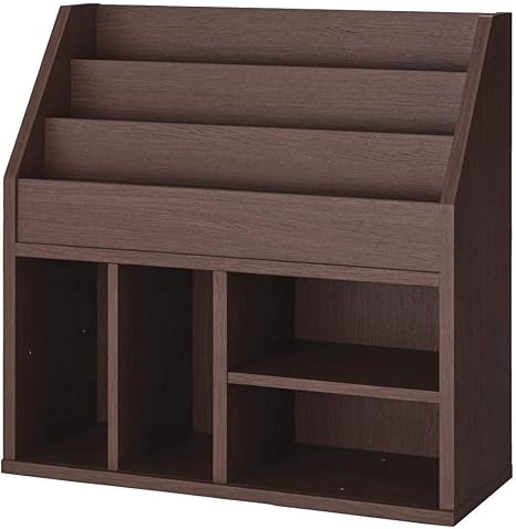 Amazon Co Jp ベルメゾン 収納ラック キッズ お片付けしやすい 子ども用シェルフ ダークブラウン ｃ 絵本収納 ホーム キッチン