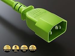 CableLeader 2ft 14 AWG 15A 250V Power Cord IEC320