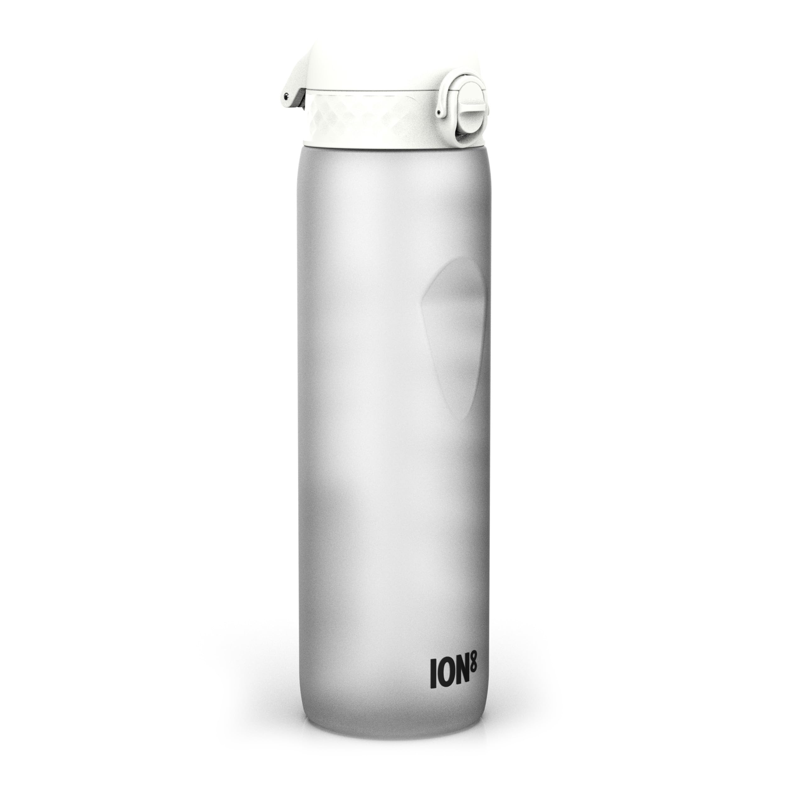 Ion8 1 Litre Water Bottle with Times to Drink, Leak Proof, Flip Lid, Carry Handle, Dishwasher Safe, BPA Free, Soft Touch Contoured Grip, Ideal for Gym, Health and Fitness, 32 oz, White — image 1