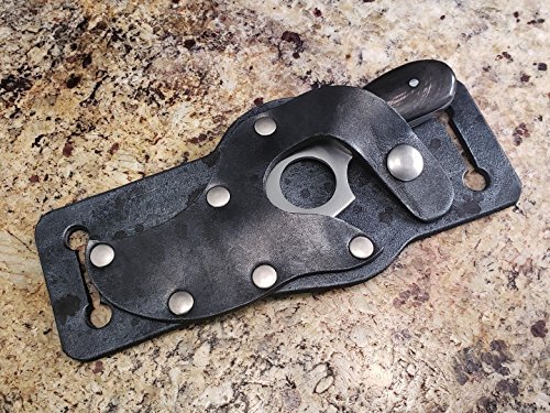 Knife and Leather Sheath Combo Deal - Fixed Blade 3.5" Stainless Steel Short Skinning Hunting Knife Concealed Carry Scout Carry Quickdraw Sheath