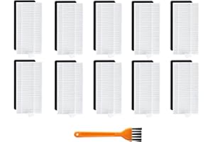 CHUANCHENG 10PCS Hepa Filter for Tikom G8000/ G8000 Pro, for Honiture G20/ G20 Pro, for Laresar Evol 3/ Evol 3s, for Airzeen G20 Pro Vacuum Cleaner Replacement, 1 Cleaning Brush (Not for G8000 MAX)