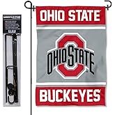 Ohio State Buckeyes Garden Flag with Stand Holder