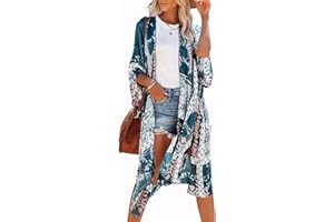 Women Summer Kimono Cardigan Beach Open Front Top Swimsuit Cover Up Casual Shirt