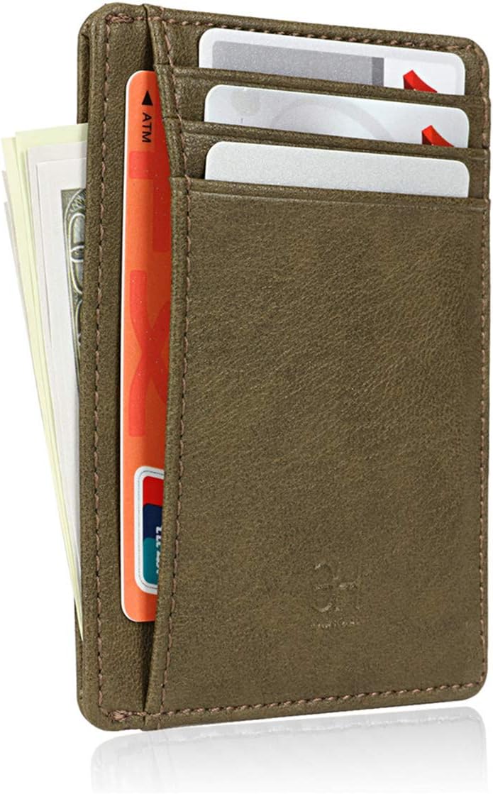 GH GOLD HORSE Slim RFID Blocking Card Holder Minimalist Leather Front Pocket Wallet for Women