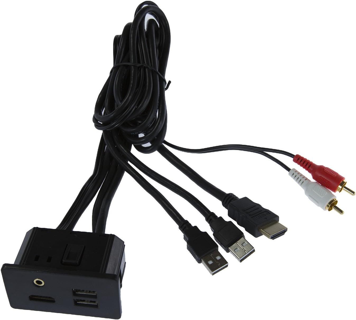 Novosonics NV-FDUSB-AUX-3FT AV Interface Cable for Ford Vehicles with HDMI, USB and Stereo Input Connectors