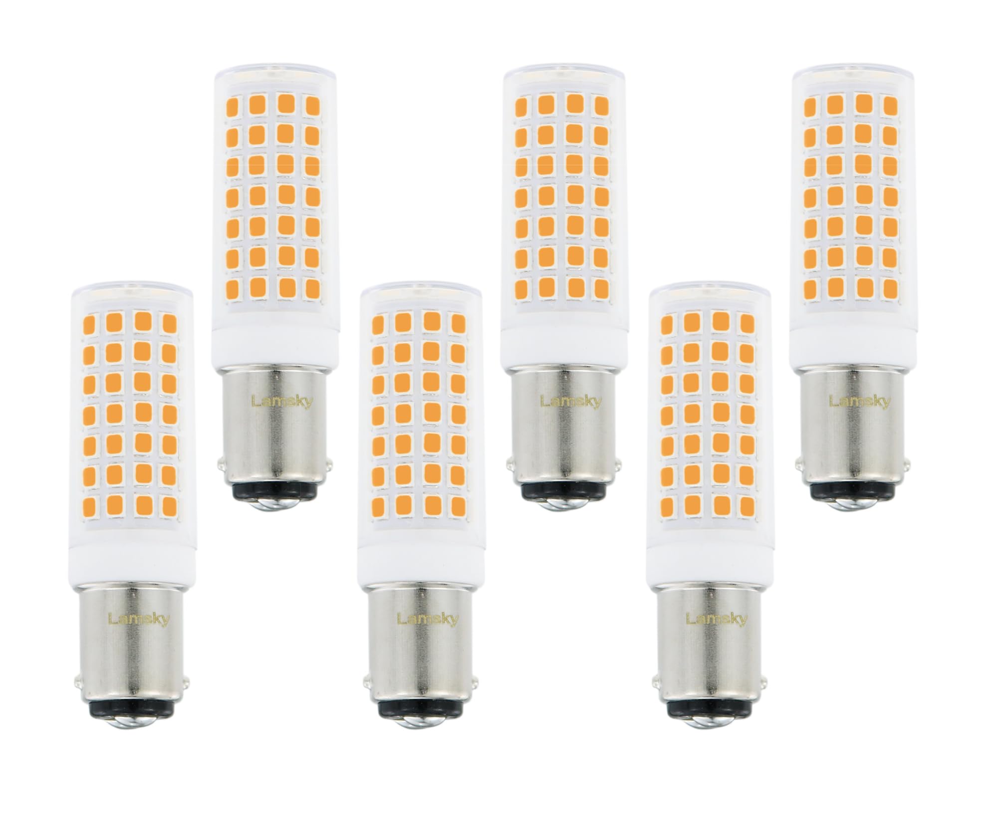 Photo 1 of (USED/FAIR) Lamsky 6-Pack Ba15d LED Bulb 7.5W Warm White 3000K 120V,75W 80W Halogen Equivalent,B15 Double Contact Bayonet Base Sewing Machine Bulb,JD Type T3/T4 Halogen Bulb Replacement,Not Dimmable