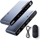llano HDMI 2.1 Switch 3 in 1 Out, 8K@60Hz with Remote, 4K@120Hz/240Hz, VRR, HDR10+, Dolby Atmos, CEC, 48Gbps,HDMI Switcher for PS5, Xbox, Switch, Roku, Fire Stick, Apple TV, Aluminum Alloy Case