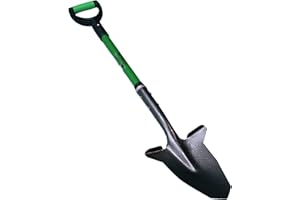 Spear Head Spade Gardening Shovel with Steel-Reinforced Fiberglass Handle, Cushioned D-Grip and Sharp, Hardened-Steel Blade, Award Winning Spade, Model SHFD3 Lime
