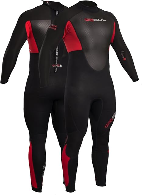 FLATLOCK Gul Response 3//2MM Flatlock Back Zip Wetsuit Black seam construction Easy Stretch