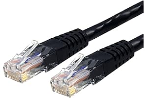 StarTech.com 5ft CAT6 Ethernet Cable - Black CAT 6 Gigabit Ethernet Wire -650MHz 100W PoE++ RJ45 UTP Molded Category 6 Networ