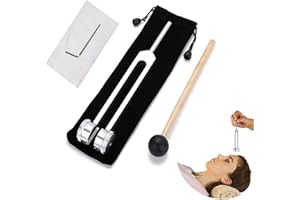 Tuning Forks for Healing Set, Diapason 128 Hz Tuning fork with Reflex Hammer for Chakra/Sound Therapy/Meditation/Evaluating H