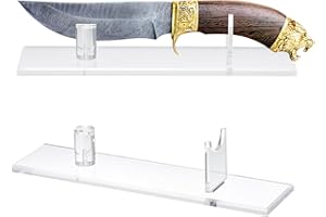 uxcell 2 Pack Acrylic Knife Display Stand, Knife Collection Display Stand Holder for Display Knife on Desktop Clear