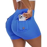 SEASUM Women Pocket Shorts 3"/4.5" Scrunch Butt Workout Cargo Shorts V Waist Yoga Booty Lifting Gym Bottom