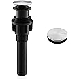 KENES Bathroom Vessel Sink Pop Up Drain Without Overflow Assembly, Lavatory Vanity Sink Drain Stopper,Anti-Clogging Drain Strainer, Brushed Nickel, KE-P300A