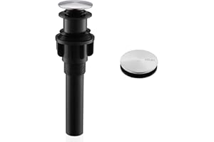 KENES Bathroom Vessel Sink Pop Up Drain Without Overflow Assembly, Lavatory Vanity Sink Drain Stopper,Anti-Clogging Drain Strainer, Brushed Nickel, KE-P300A