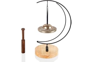 ZenBless 3.5" Auspicious Clouds Large Tingsha Table Chime Bells, Tingsha Chime with Striker, Tibetan Tingsha Cymbals for Spiritual Healing Mindfulness Meditation Yoga, Relaxation Musical Instruments