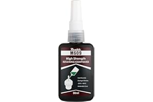 REALTH Anaerobic-Curing Retaining Compound Medium Strength for Bonding Cylindrical Fitting Parts, Green Low Viscosity Gap Sealants 50ml, Corrosion-Free Bpond and Anti-Rust(M609)