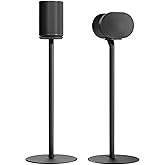 Pegzone Speaker Stands Pair Compatible with Sonos Era 100 and Era 300, 22 LBS Capacity,28.1" Fixed Height,Metal Base, Bookshelf Speaker Stands for Sonos Era Speakers, 1 Pair, Black