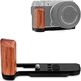 Leftfoto xm5 Ergonomic Retro Handgrip L-Shape Bracket with Rose Wooden Grip for Fujifilm X-M5 Camera,with Built-in Bottom Arca Quick Release Plate