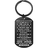 Shuuren Sometimes You Forget You're Awesome Motivational Keychain Inspirational Gifts for Men Women, Medium, Black