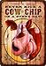River's Edge Never Kick a Cow Chip on a Sunny Day Embossed Tin Sign, X-Large/12x17-Inch