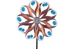 Venniy Wind Spinner, Wind Spinners Outdoor, Metal Wind Sculptures & Spinners, Classic Garden Pinwheels for Yard and Garden Decoration 13.2" W*59" H