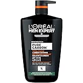L'Oréal Paris Men Expert Pure Carbon XXXL Shower Gel, Men's Charcoal Body Wash for Body, Face, Hair & Beard, Purifying & Fres