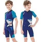 Goldfin Kids Wetsuit for Girls Boys, 2mm 3mm Toddler Shorty Neoprene Front Zip Wet Suits Keep Warm for Water Sports Surfing Snorkeling Swimming