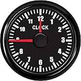 KAOLALI Clock Meter Gauges Auto Clock 0-12 Hours Format High Accuracy with Blacklight for Marine Boat Yacht Car 52mm(2'') 12/24V