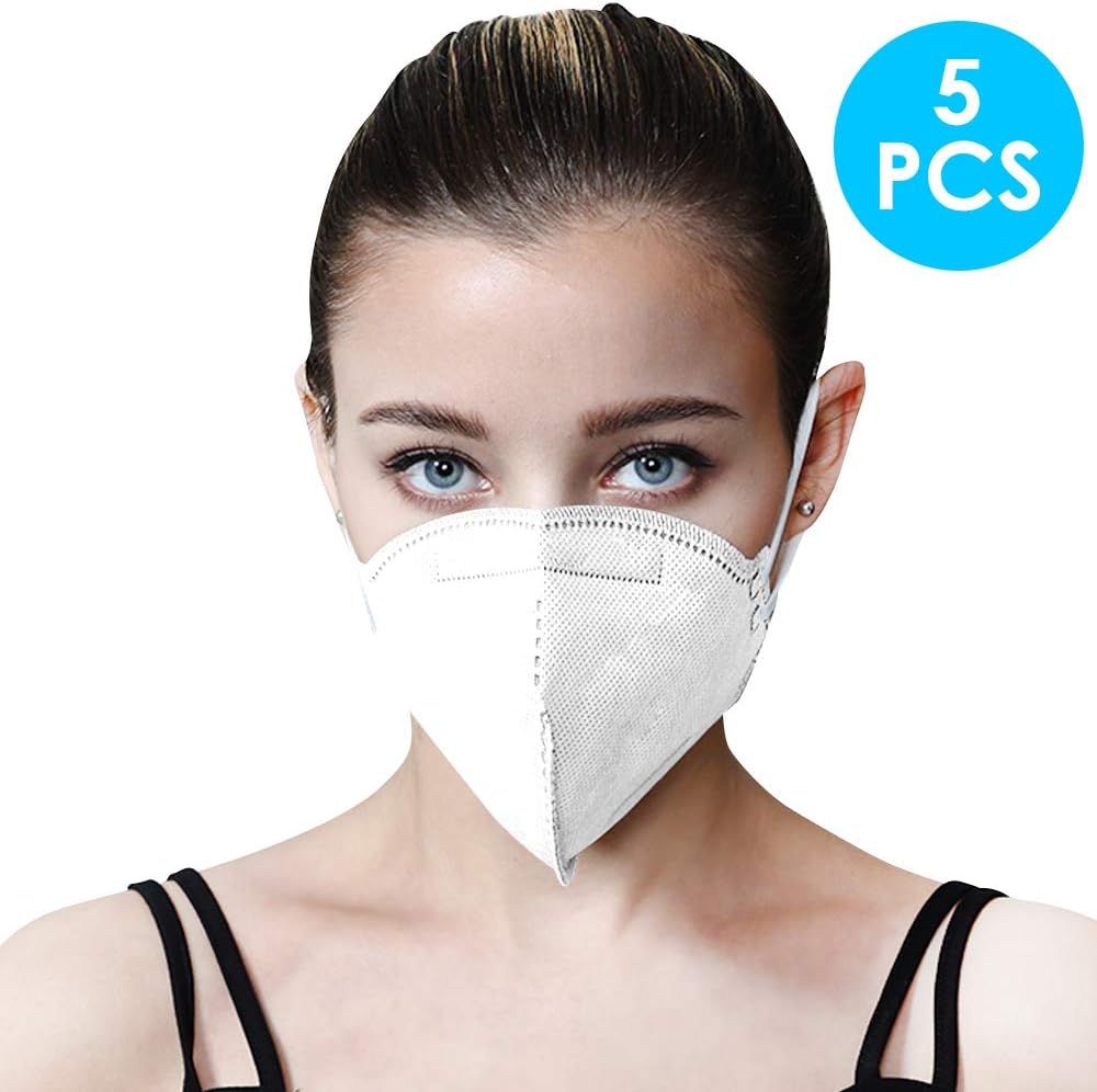 5 pieces N95 Medical Face Masks, FFP2 Multifunctional Protective Mask with Nose Clip, Antiviral Bacteria Proof KN95 Mask