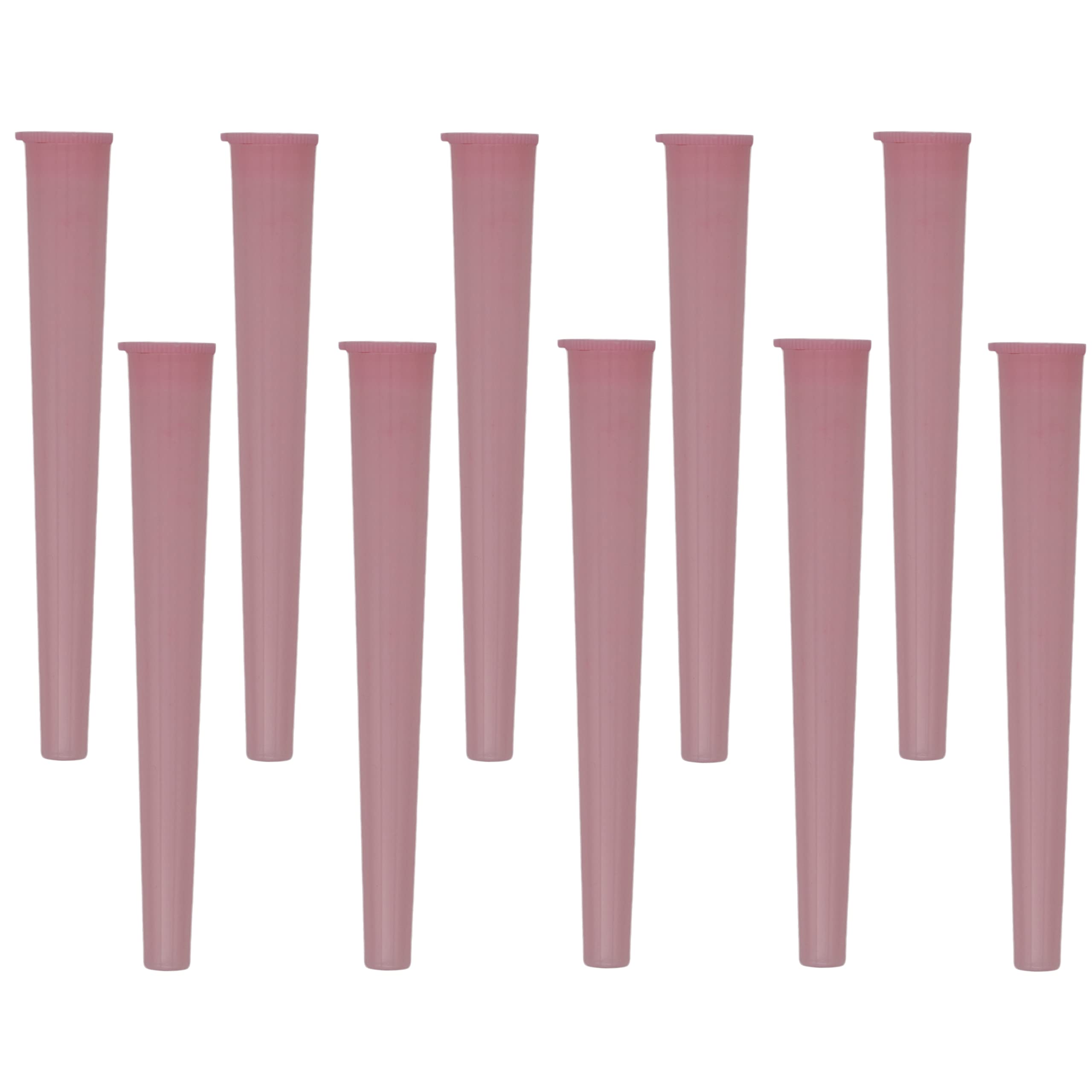 Cherry-on-Top King Size Cone Holder Air Tight Hard Plastic Tube Smoking Rolling Cig Tube, 10 Holder, Pink Solid — image 1