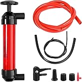 JUSTTOP Car Siphon Fluid Transfer Pump, Multi-Use Fuel Transfer Siphon Hand Pump Oil Extractor Tool, Manual Siphon Fluid Tran