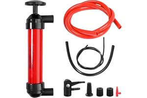 JUSTTOP Car Siphon Fluid Transfer Pump, Multi-Use Fuel Transfer Siphon Hand Pump Oil Extractor Tool, Manual Siphon Fluid Tran