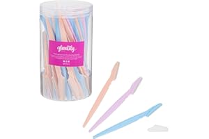 Glamlily 60 Pack Facial Dermaplaning Tool, Face Razors for Women's Hair Removal, 6-Inch Shavers Bulk Set in 3 Colors