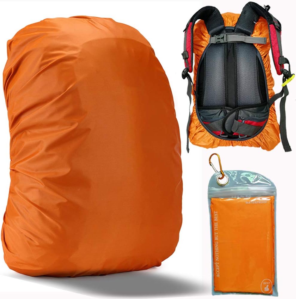 Evotopf Waterproof Backpack Rain Cover with Adjustable Anti Slip Buckle Strap & Sliver Coating Reinforced Inner Layer for Camping, Hiking, Traveling, Hunting, Biking and More, 15-80L
