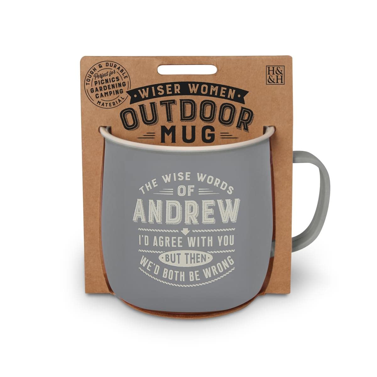 History & Heraldry Personalised Outdoor Mug (Andrew)