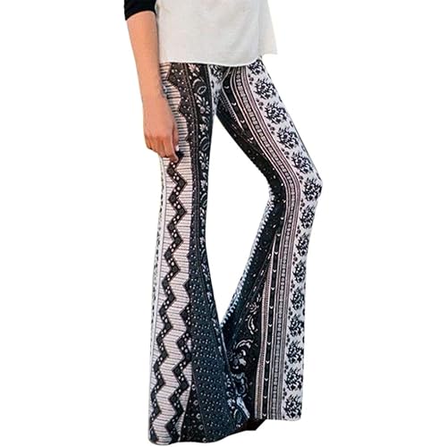 Hengshikeji Clearance Pants for Womens, High-Waist Women Floral Loose Wide Leg Pants Bell-Bottoms Lounge Yoga Trousers