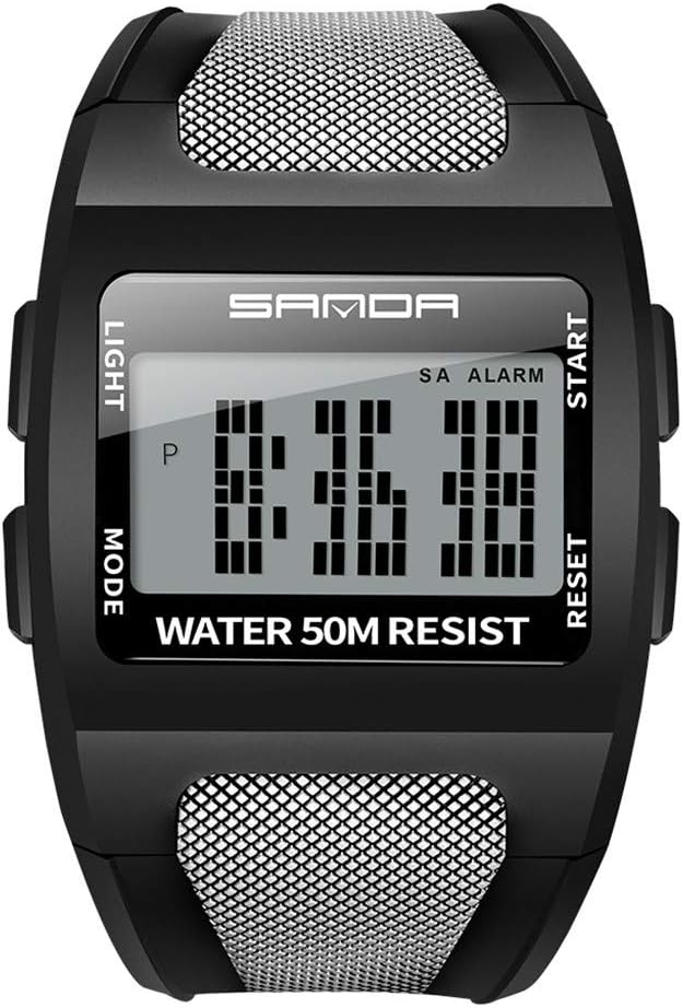Men's Sport Watches LED Analog Digital Multi-Functional Waterproof Monochrome Electronic Watch